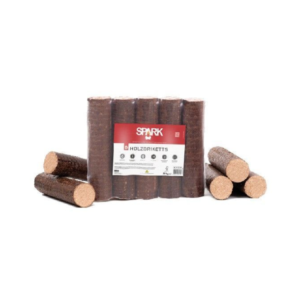 Holzbriketts Spark Hartholz Kaminbrikett Rund Buche 10kg x 96 960kg Palette
