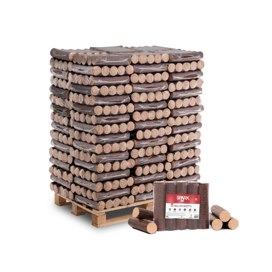 Holzbriketts Spark Hartholz Kaminbrikett Rund Buche 10kg x 96 960kg Palette
